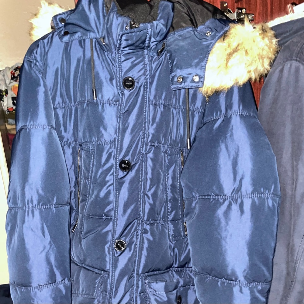 Exclusive limited edition navy blue Zara jacket in new condition